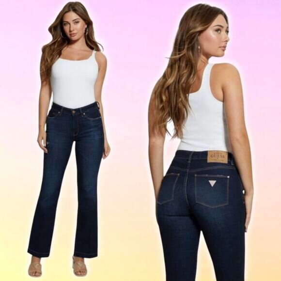 NWT GUESS Women's Sexy Boot Mid Rise Jeans Size 25 X 32 - Picture 1 of 11